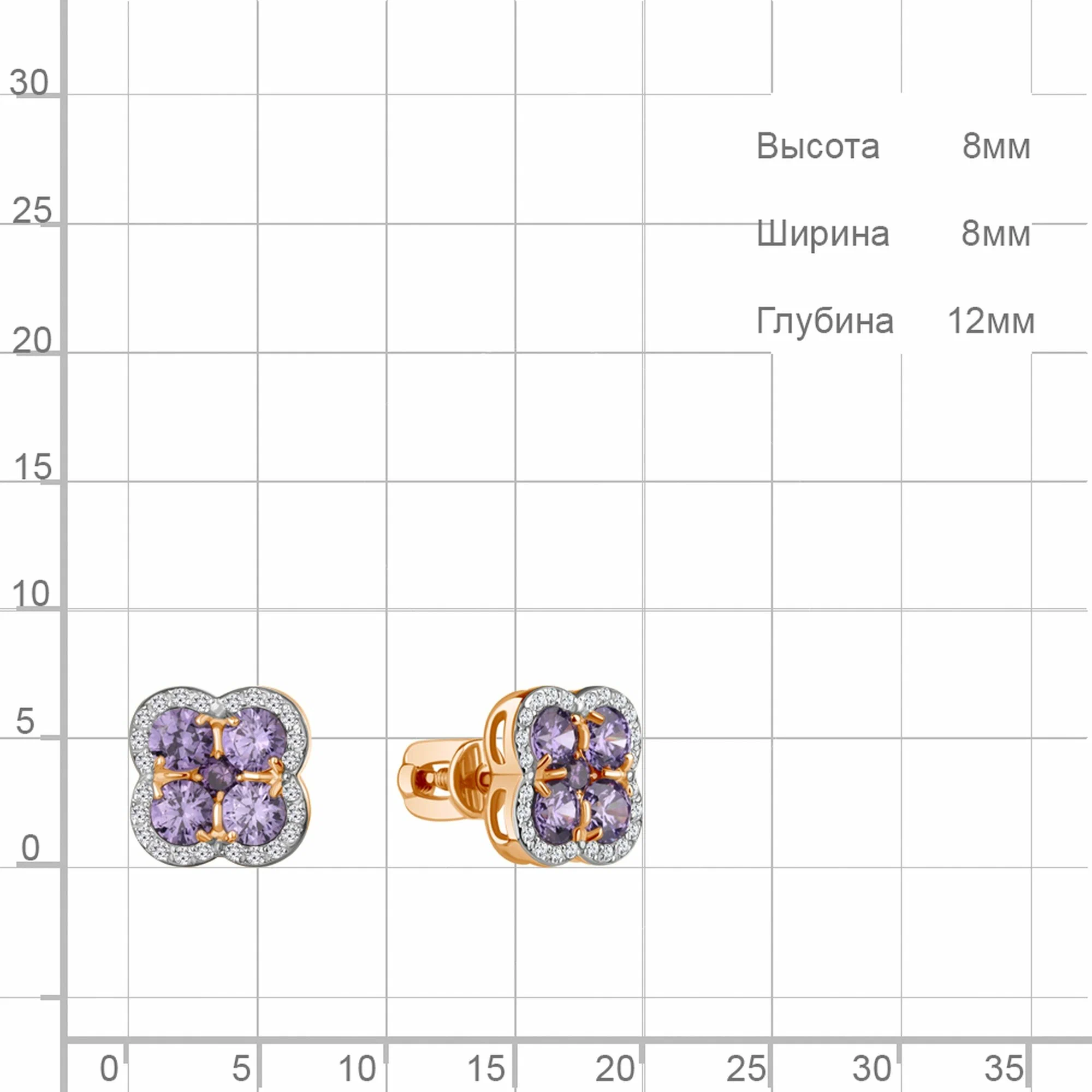 Серьги пусеты 200-1650_tan-202