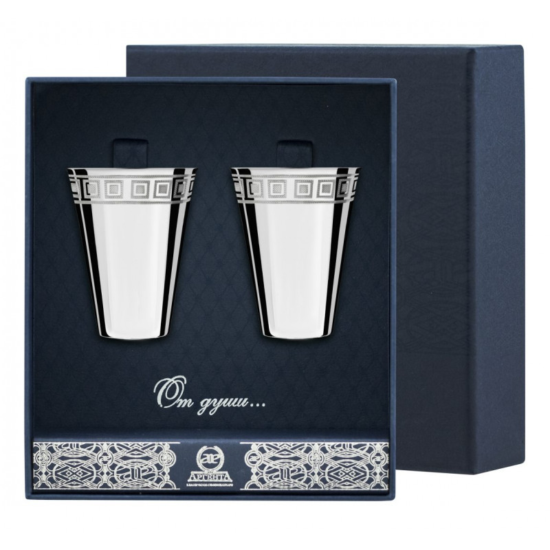 Набор рюмок 1052НБ00801_к &quot;Квадрат&quot; (2пр) + футляр