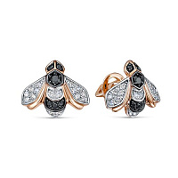 Серьги пусеты 5-7766-306-2К-ЧБ