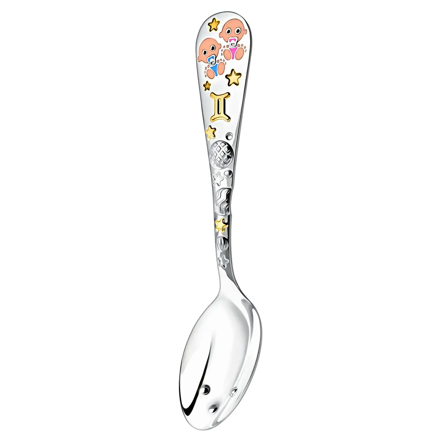 Ложка 1145ЛЖ05808 детская "Зодиак-Близнецы" ч/п с эмалью + фут