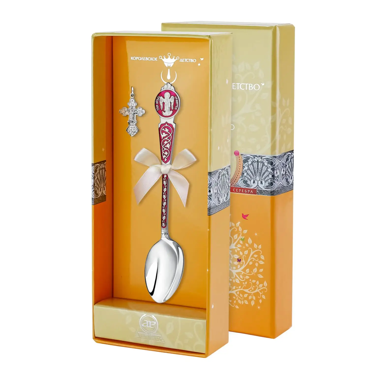 Набор 1027НБ00807_к "Крестильный Ангел Хранитель" с красной эмал