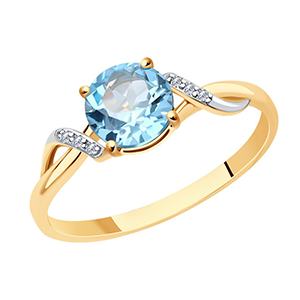 Кольца золотые с синтетическими камнями