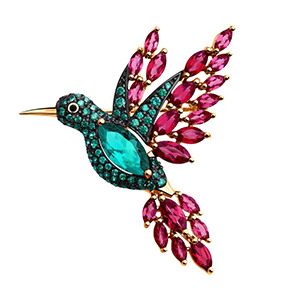 Броши золотые синтетическими камнями