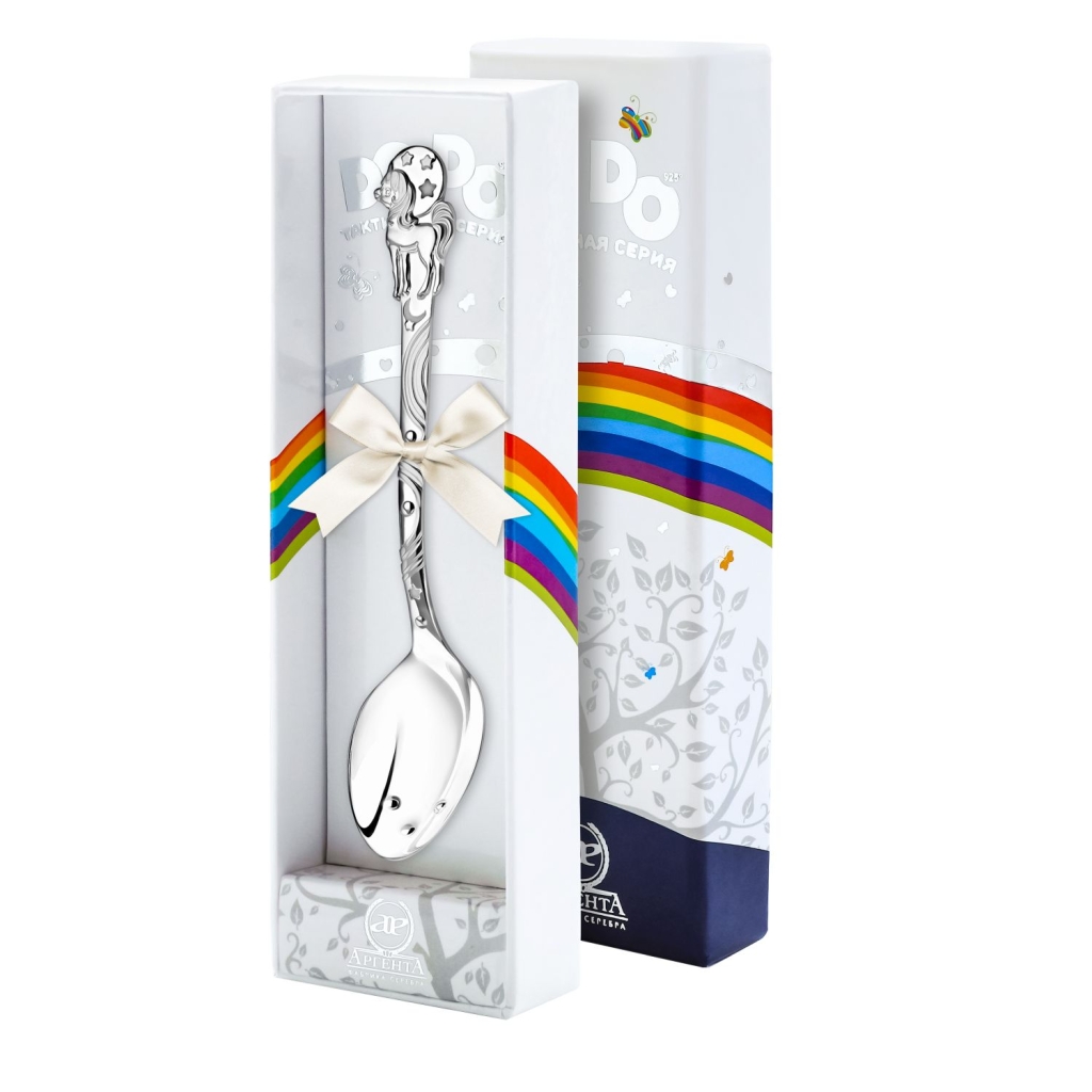 Ложка 1180ЛЖ05806 детская DODO &quot;Единорог&quot; с черн. + футляр