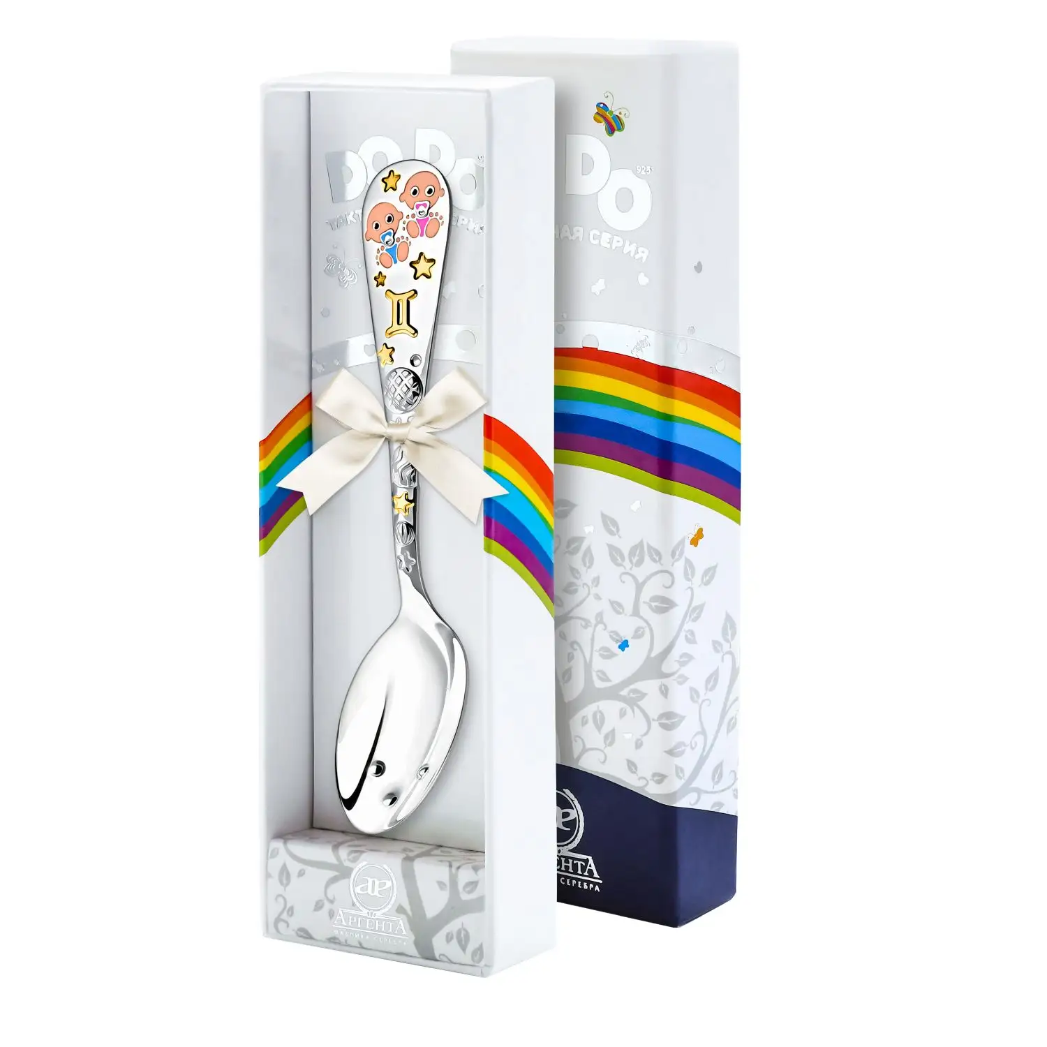 Ложка 1145ЛЖ05808 детская "Зодиак-Близнецы" ч/п с эмалью + фут